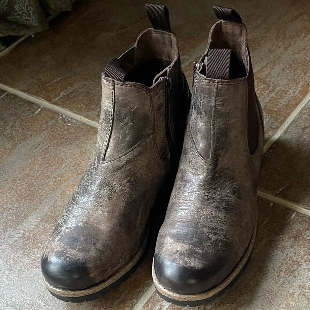 Diba True Say So Vintage Distressed Leather Black Chelsea Ankle Boot Size 9.5 - Picture 5 of 16
